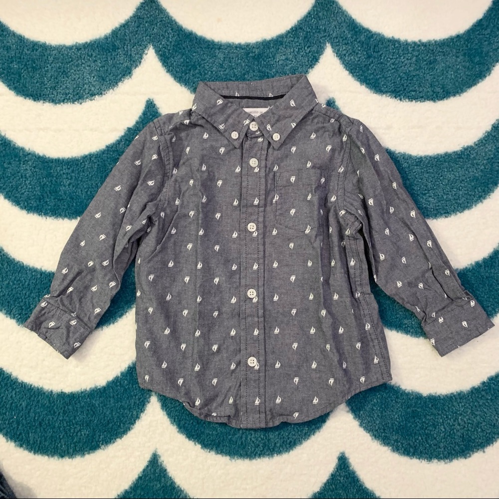 Gymboree Long Sleeve Chambray Collared Shirt (Blue) Size 2T